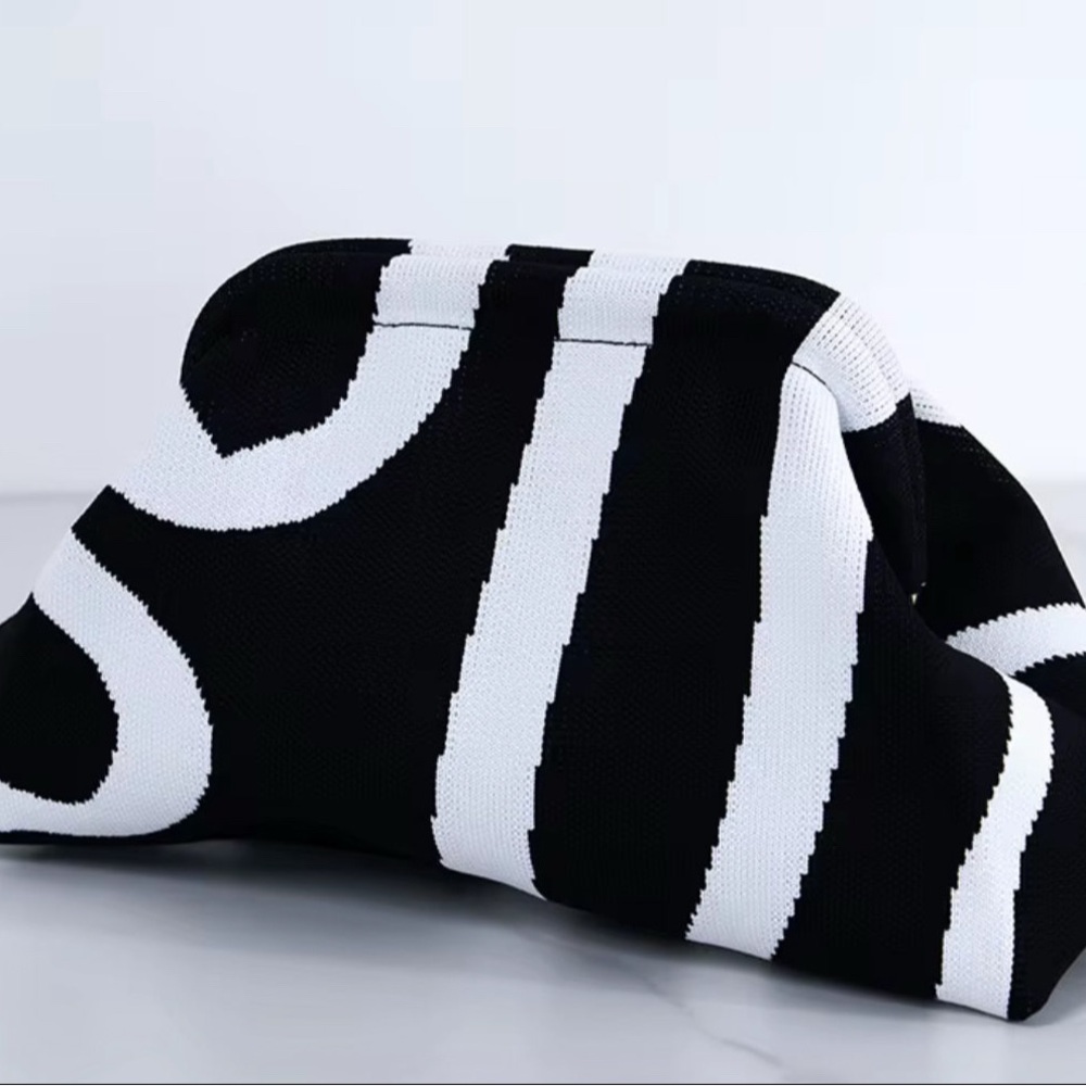 Black and White Patterned Clutch